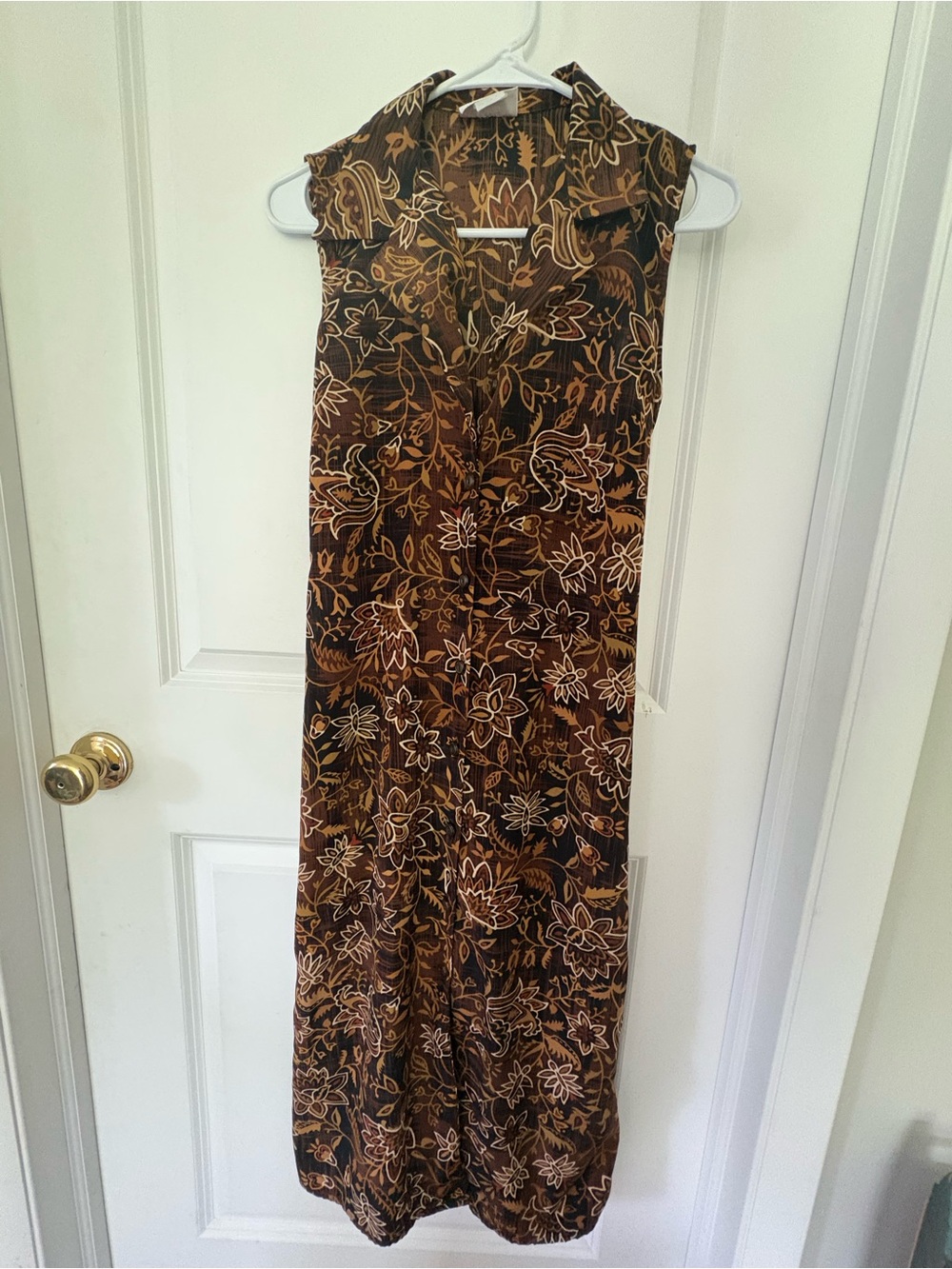 Vintage R&K originals and petites Sleeveless Brown Floral Dress